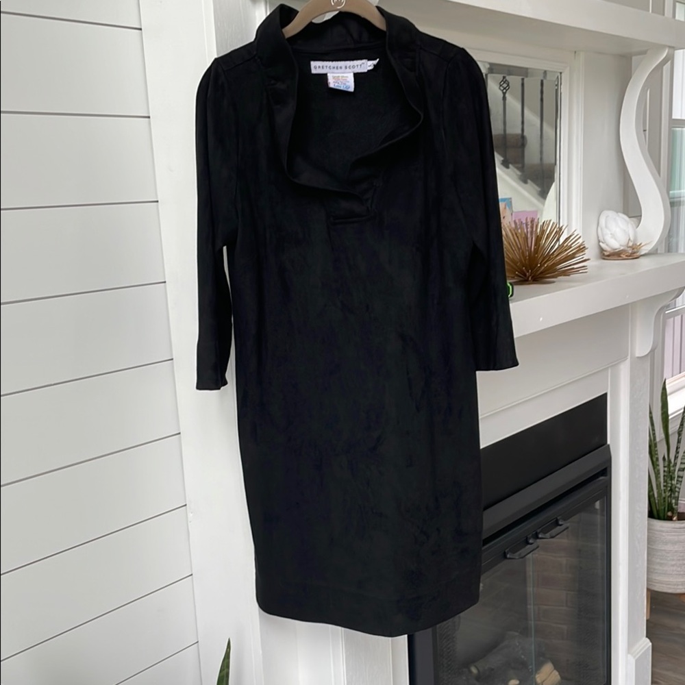 Gretchen Scott Ruff Neck Shift Dress